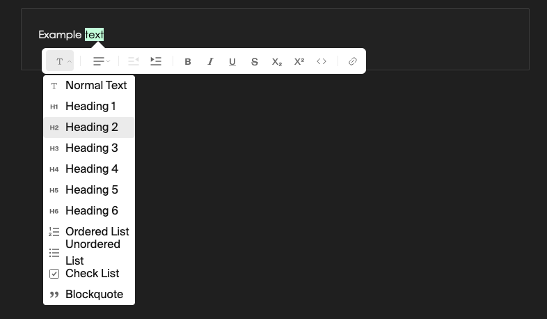 a title Selected text